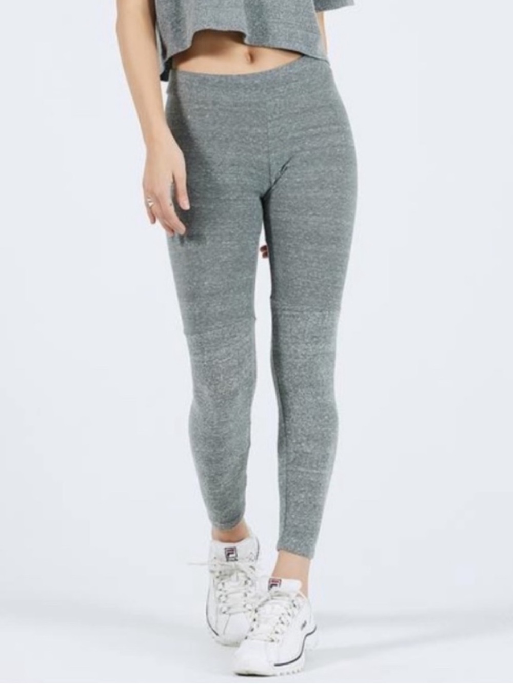 Joah Brown gray heathered cotton spandex blend lightweight lounge wear leggings